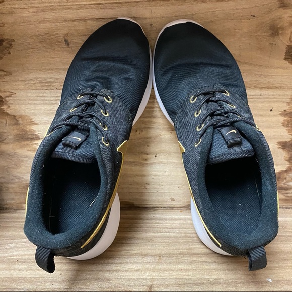 Nike roshe one black gold running sneakers shoes - Picture 5 of 8